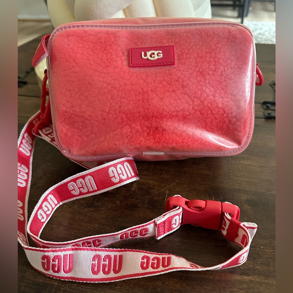 UGG Pink Clear Crossbody with Branded Strap
